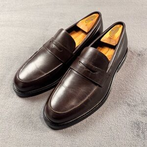 Express Brown Leather Penny Loafers